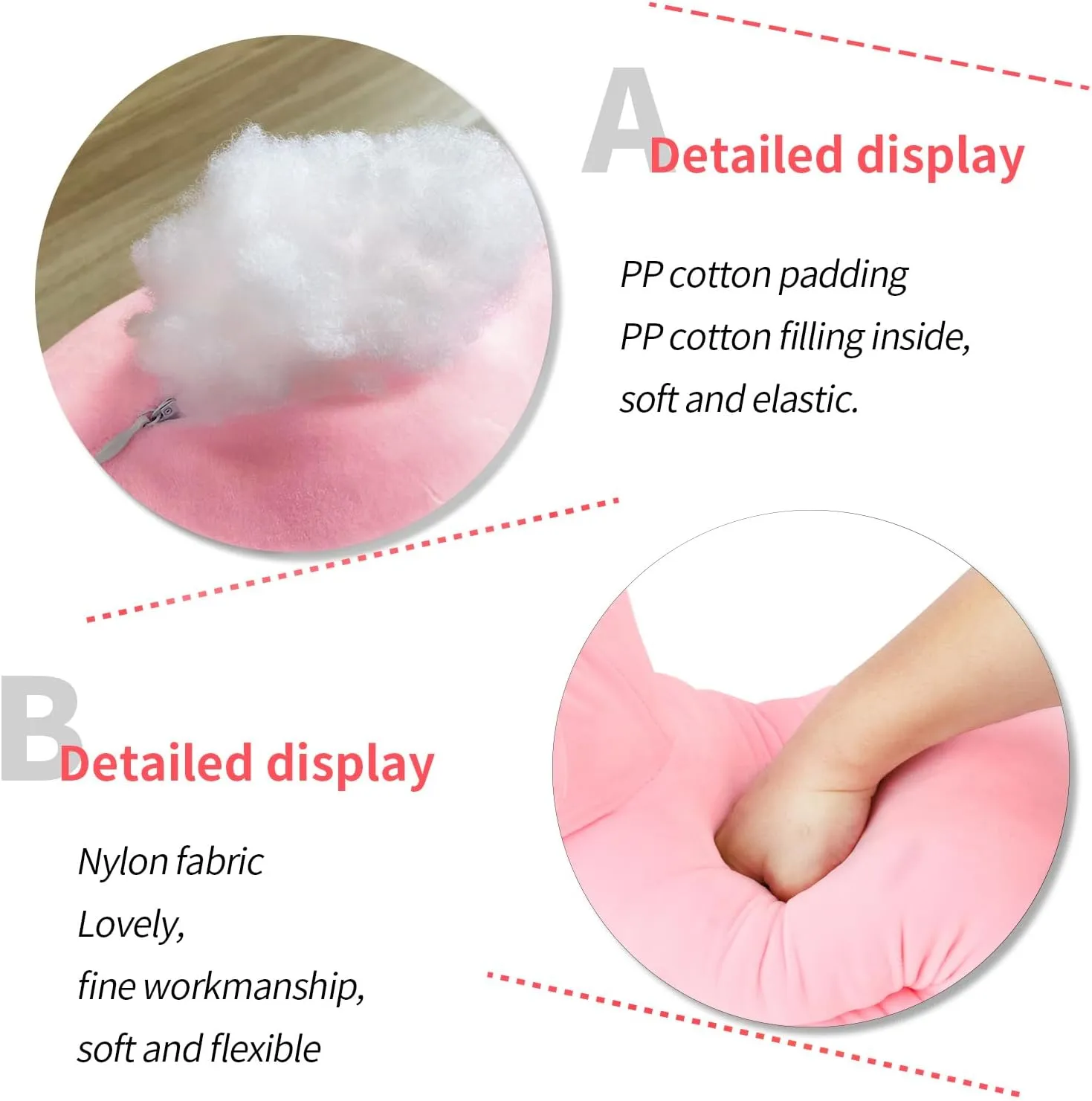 Plush Toys Room Decor Gifts for Kids Girls Boys Adults (Pink, 25.9 Inch) AFAN Long Cat Plush Cute Cat Body Pillows Kawaii Stuffed Animals rivet twin Plushies Soft Cuddly Cotton 