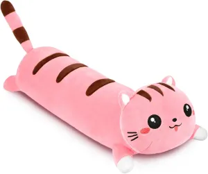 Plush Toys Room Decor Gifts for Kids Girls Boys Adults (Pink, 25.9 Inch) AFAN Long Cat Plush Cute Cat Body Pillows Kawaii Stuffed Animals rivet twin Plushies Soft Cuddly Cotton 