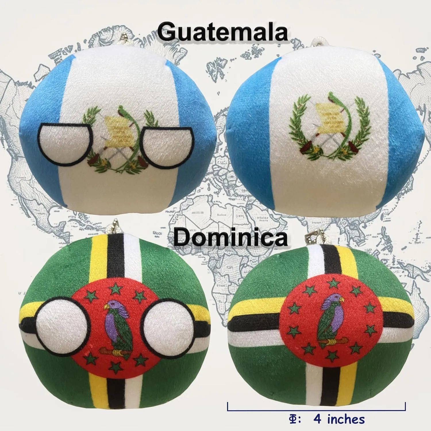 Plushies. (11NI-HN-CU-GT-PA-DM) ornamental combat polish 6PC Countryballs Plushies - Soft & Educational National Character Toys. Your Collection of Countryball and Polandball 