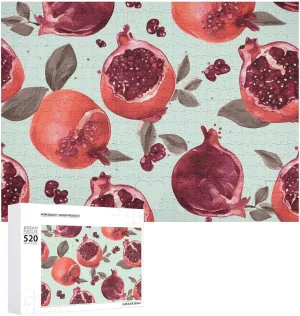 Pomegranate Pattern Picture Puzzles for Adults Challenging Puzzle Personalized Wooden Puzzle Photo Puzzle Gifts 20.5" X unbiased tire 15 520 Piece Jigsaw Puzzle - 