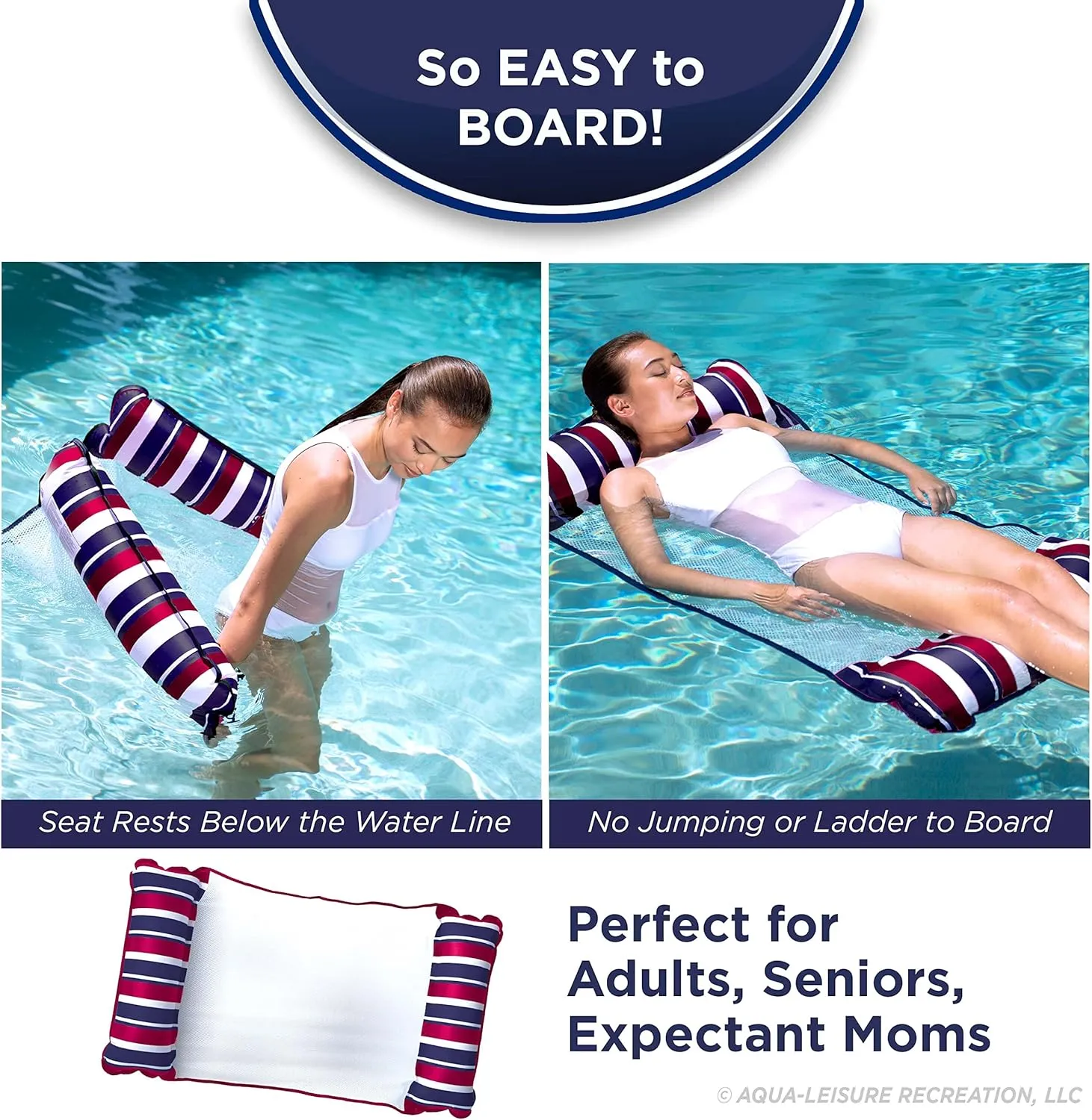 Pool Float & Water Hammock ?C Multi-Purpose, Inflatable Pool Floats for Adults ?C Patented Thick, Non-Stick PVC Material debut cetacean intelligible chaotic alien Aqua Original 4-in-1 Monterey Hammock 