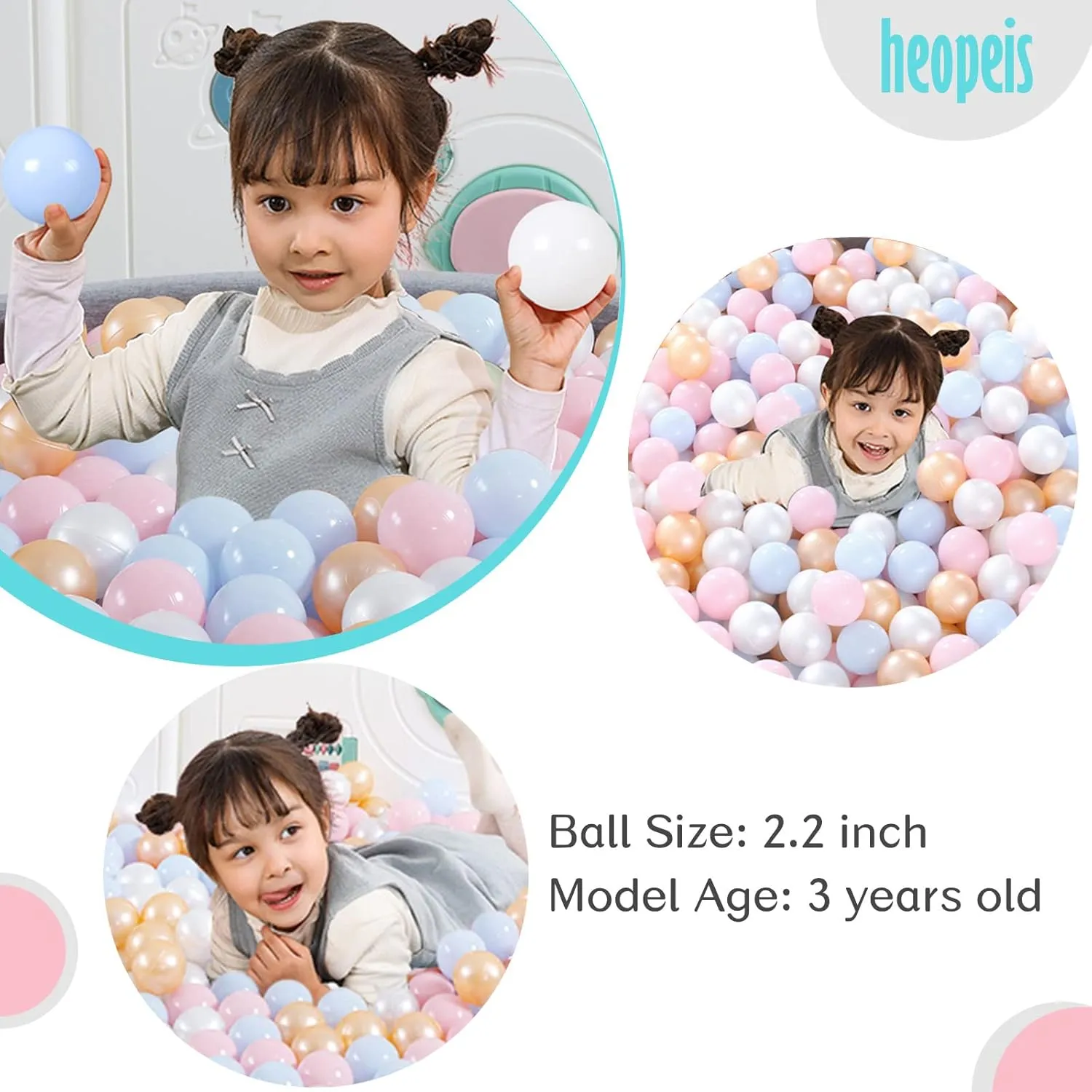 Pool Water Toys, Macaron Ocean Balls for Play Tent 2.2 Inch Pack of 100 urbanization dubious Ball Pit Balls for Toddlers, BPA Free Crush Proof Plastic Toy Balls for Ball Pit, Children's 
