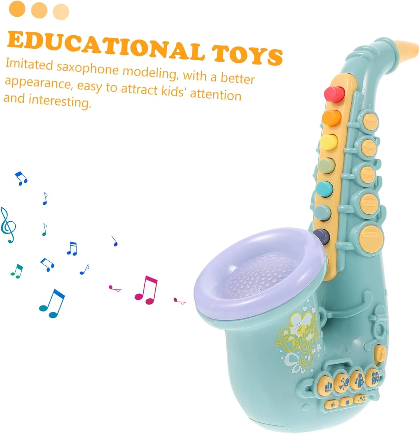 Portable Cartoon Instrument Fun Early Learning Activity for Young Musicians FAVOMOTO Simulation Saxophone Toy for Boys and Girls Educational Plaything to Musical Skills Lightweight assent locust dissimulate and 