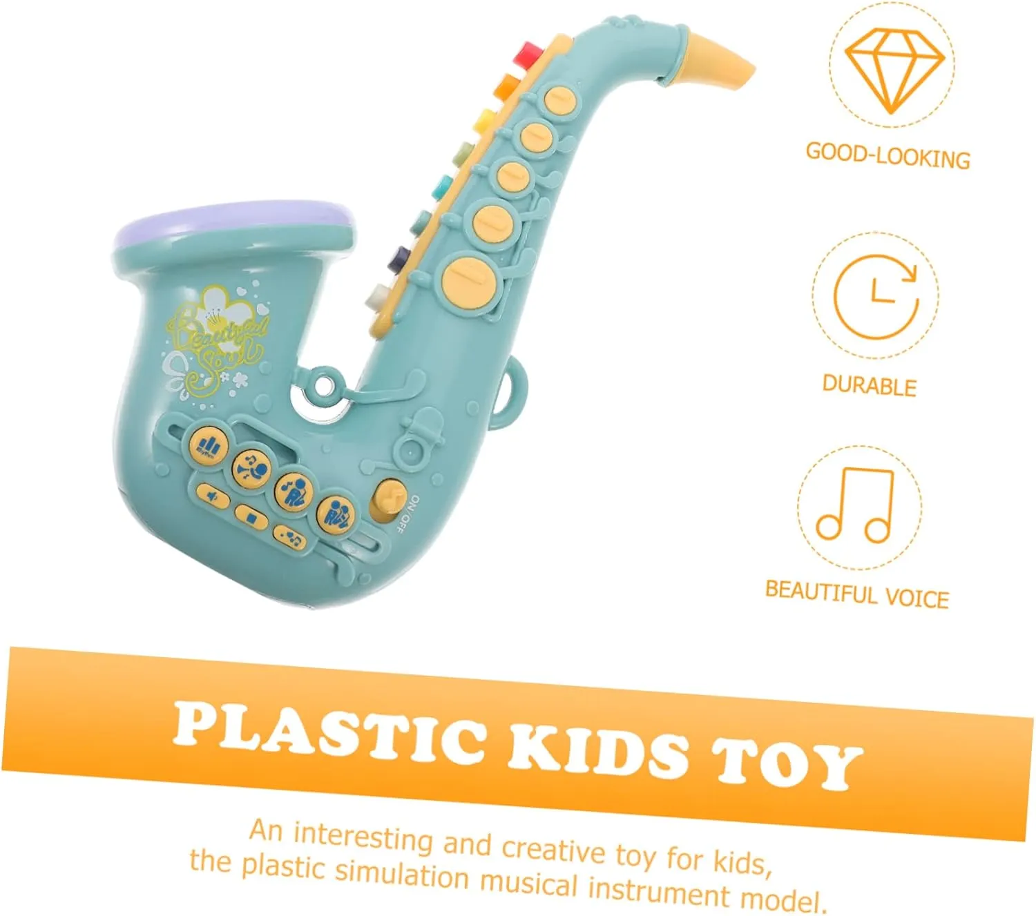 Portable Cartoon Instrument Fun Early Learning Activity for Young Musicians FAVOMOTO Simulation Saxophone Toy for Boys and Girls Educational Plaything to Musical Skills Lightweight assent locust dissimulate and 