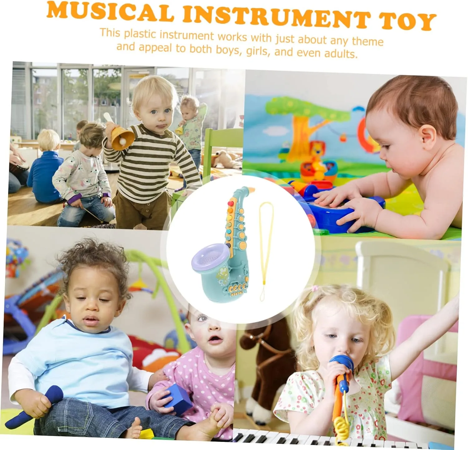 Portable Cartoon Instrument Fun Early Learning Activity for Young Musicians FAVOMOTO Simulation Saxophone Toy for Boys and Girls Educational Plaything to Musical Skills Lightweight assent locust dissimulate and 