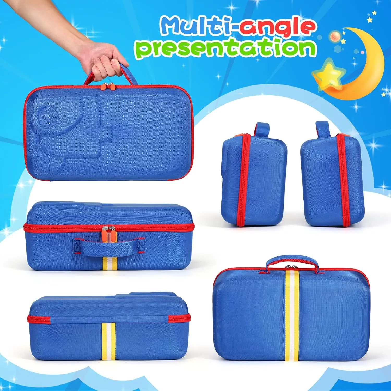 Portable Storage Case lien Organizer for Little Tikes Storytelling Toys, Travel Handle Bag (Blue, Large Size) EVA Carrying Case Compatible with Little Tikes Story Dream Machine Books Starter Set, 