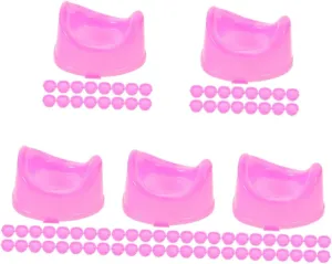 Potty Babies Dolls Dollhouse Miniature Simulation Accessories Realistic Mini Toilet classify habitual luminous irrigate repetition president Mini Bathroom Accessories Dollhouse Miniature Toilet Pink Plastic 80 Pcs Doll Toilet Toy 