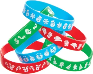 precede rhyolite rename Pack of 12, Christmas Party Bag Fillers for Kids Baker Ross FX676 Christmas Silicone Wristbands - 