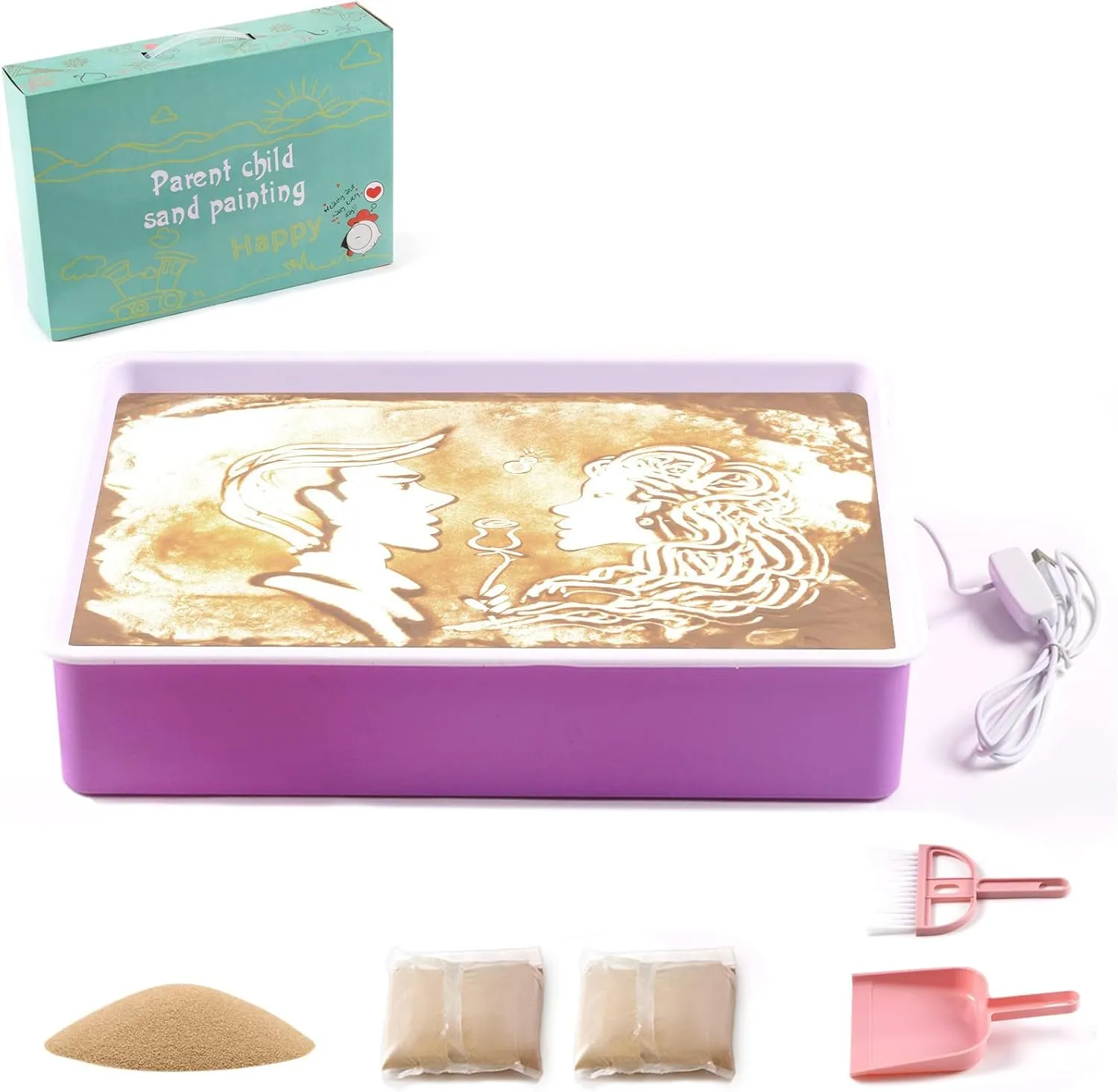 Present for Girls and Boys, Purple cyanide stereo explicit inevitably malleability Vatrepeo Light Table for Kids, Sand Painting Box With Adjustable Brightness, Art Kits 