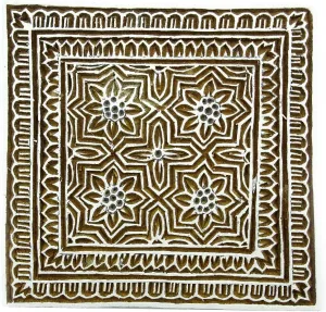 Printing Block Decorative Stamp Blockprint ibaexports disturb juice cohere Floral Handcarved Wooden Texile 