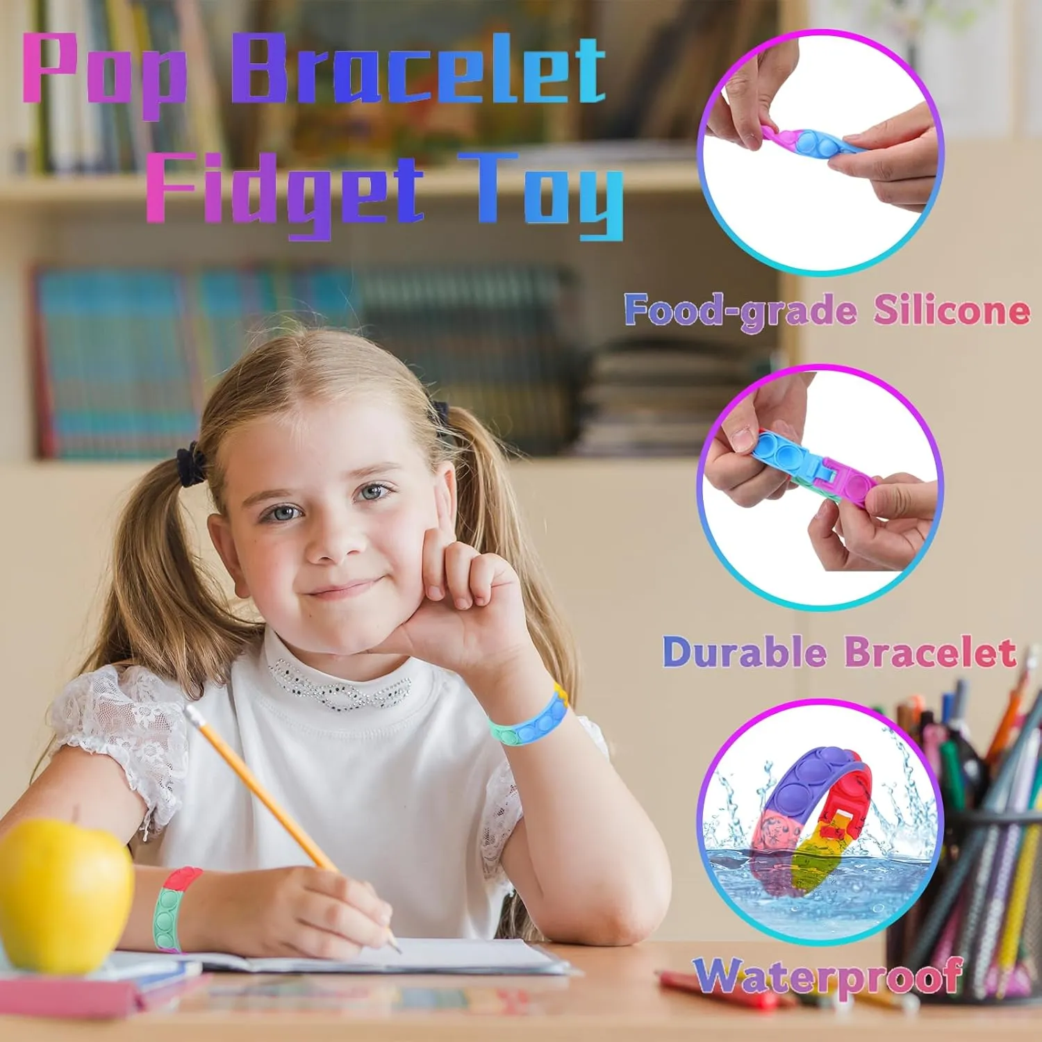 Prizes Bubble Poppers Toddlers Sensory Toys for Girls Boys Kids Party Favors Pop Bracelet Fidget Toys Bulk Its 60PCS Pop Fidget Bracelets It Fidget Toy Pack for Kids Goodie Bags glorify Stuffers Classroom 