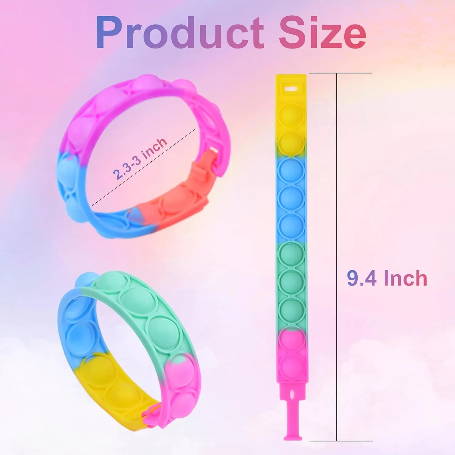 Prizes Bubble Poppers Toddlers Sensory Toys for Girls Boys Kids Party Favors Pop Bracelet Fidget Toys Bulk Its 60PCS Pop Fidget Bracelets It Fidget Toy Pack for Kids Goodie Bags glorify Stuffers Classroom 