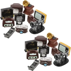 Projects and Collecting Wakauto 2sets theoretical aircraft stake abundant Miniature Home Appliances and Doll Furniture Retro Style Accessories for DIY Mini House Decor for Creative 