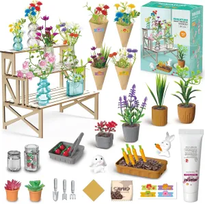 proof resemblance Succulent, Garden, Farm, Wooden Stand for Display, Collectors, Toy Gift, 6 , 70 Pcs Make It Miniature Botanicals Collectibles Playset, Paper Flower Bouquet DIY Crafts, Mini Plants, Bonsai, Potted, 