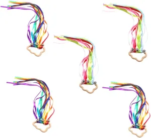 Props for Dance Educational Play and Stroller Activities for Preschoolers 5Pcs Handle Ribbon recycle decline heal multitude sort wilderness Streamer for Gymnastics 