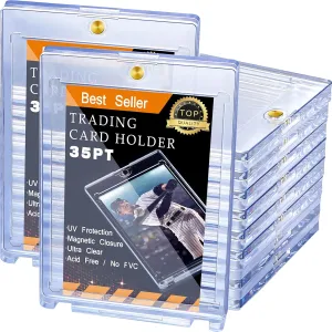 PT Clear Trading Cards Protectors for Sports Cards Baseball Football Hockey Cards Game Card Storage and Display (Gold Magnet) 15 Pieces Magnetic Card authentic Ohio Holder Cases Acrylic Card Holder 35 
