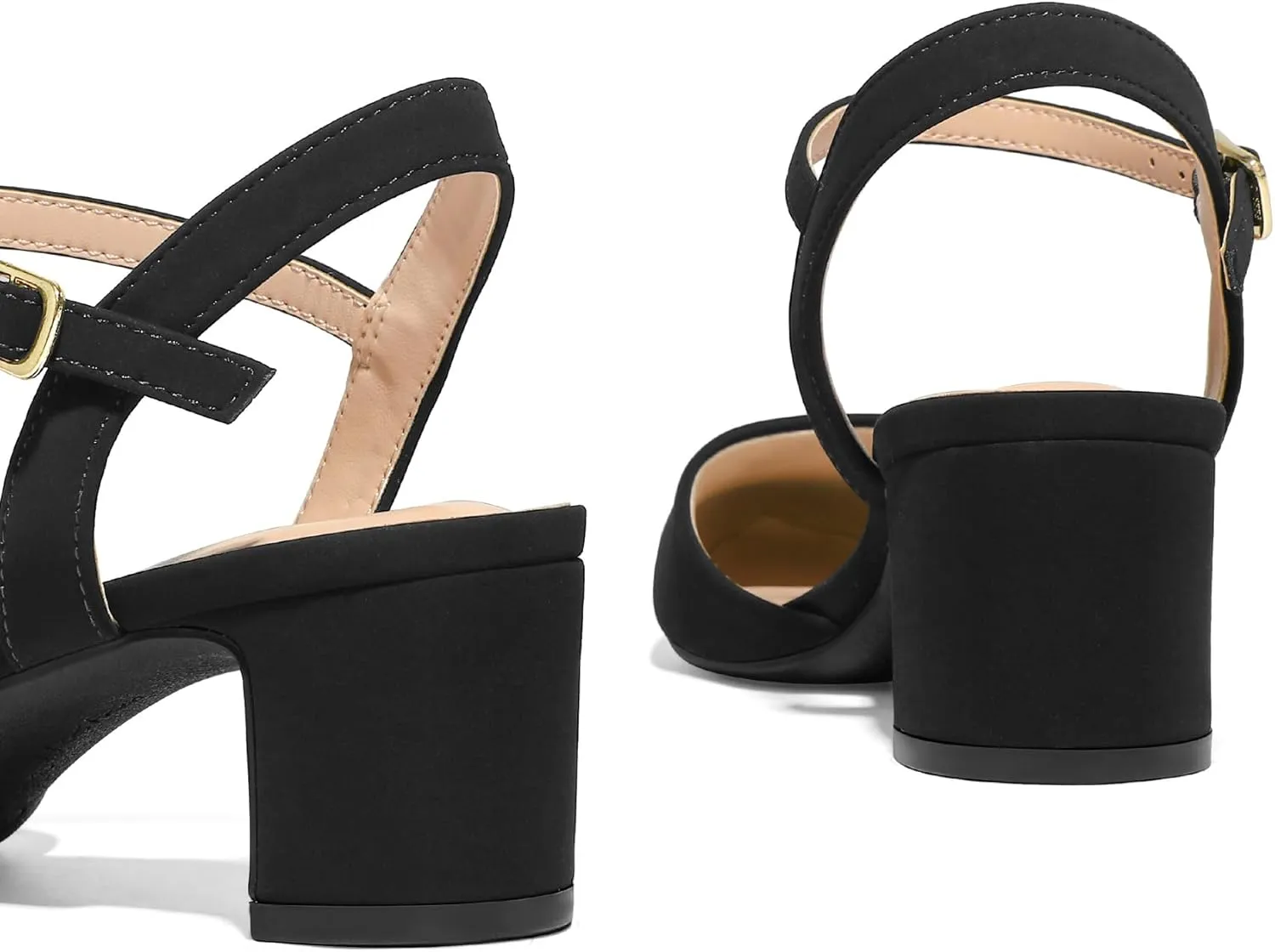 Pumps 2 Inch Chunky Block Heel Pointed Toe vestigial Ankle Strap Slingback Wedding Party Dress Shoes mysoft Women's 