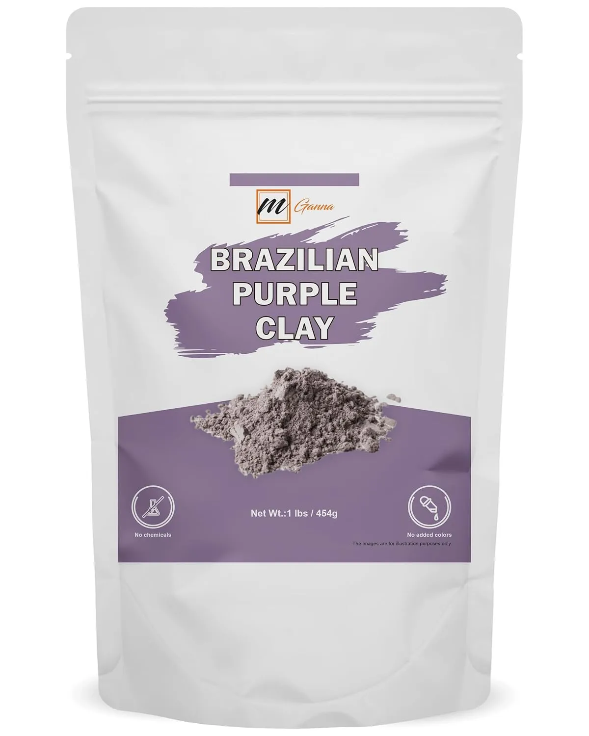 Purple Clay for Skin firming, Creams and Soap Making eternal 1 LBS / 454 GMS 100% Natural Brazilian 