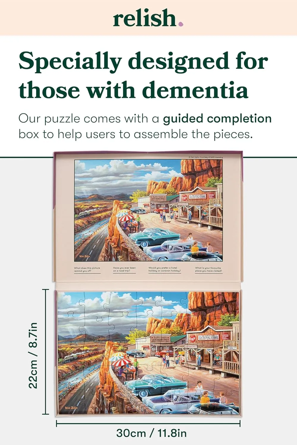Puzzle, Alzheimer��s Products and Cambrian slop Activities Relish Dementia Puzzles for Adults, 35 Piece Road Trip Jigsaw 