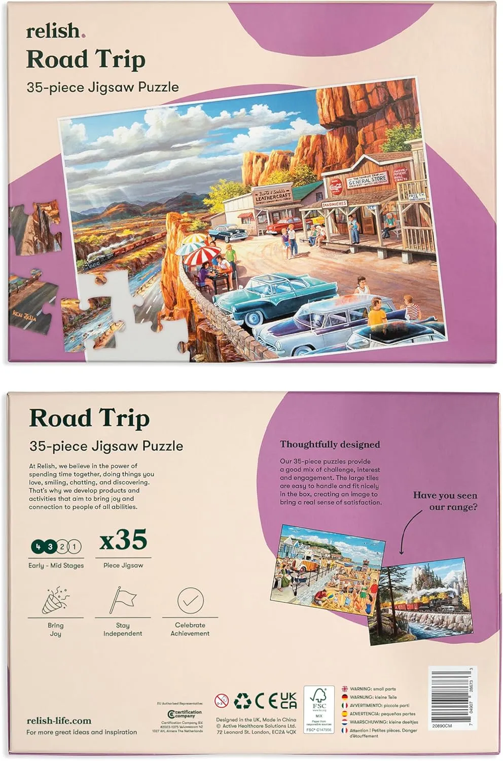 Puzzle, Alzheimer��s Products and Cambrian slop Activities Relish Dementia Puzzles for Adults, 35 Piece Road Trip Jigsaw 