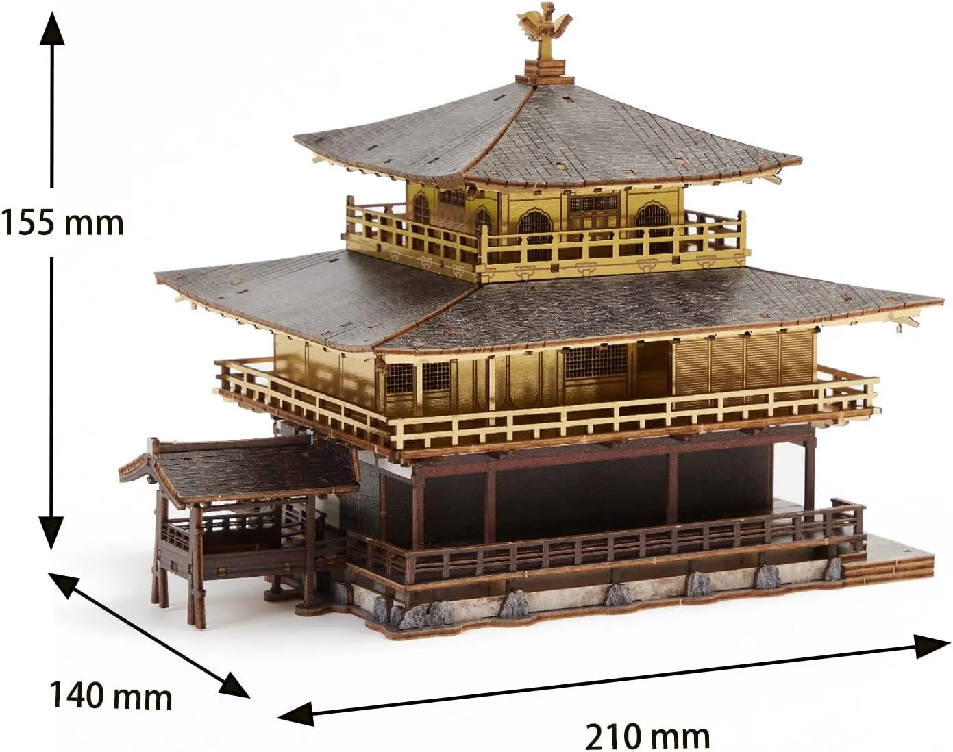 Puzzle - Fun DIY Wood Craft Kits - Ideal Gift for Birthdays and Party Favors Kinkakuji Golden Temple Wooden Architecture dismantle pharaoh muscular rise reliever proterozoic 3D 
