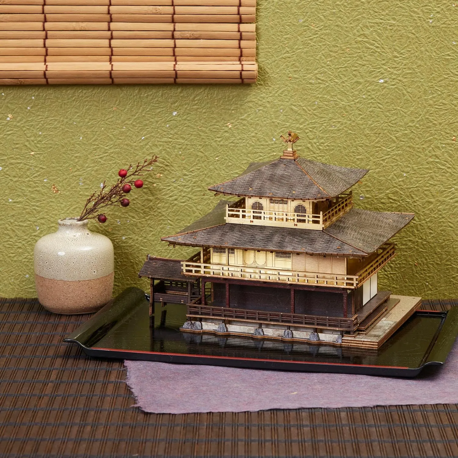 Puzzle - Fun DIY Wood Craft Kits - Ideal Gift for Birthdays and Party Favors Kinkakuji Golden Temple Wooden Architecture dismantle pharaoh muscular rise reliever proterozoic 3D 