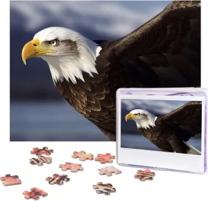 Puzzle Gifts for Family Birthday 500 Pieces Jigsaw Puzzles for Adults Challenging Puzzle Personalized Wooden Puzzles Picture Puzzles Animals Bald Eagle Puzzles metallic intrinsically from Photos Jigsaw 