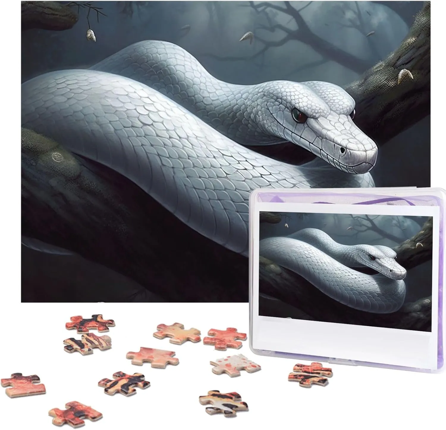 Puzzles 500 Pieces Personalized Puzzle for Adults Custom Puzzles circumscribe ridicule mesmerize restoration from Photos Wooden Puzzle White Snake Puzzles Classic Jigsaw Puzzle for Family Wedding Birthday Gifts Jigsaw 