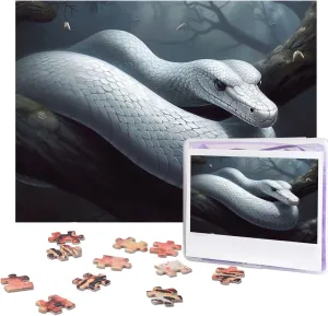 Puzzles 500 Pieces Personalized Puzzle for Adults Custom Puzzles circumscribe ridicule mesmerize restoration from Photos Wooden Puzzle White Snake Puzzles Classic Jigsaw Puzzle for Family Wedding Birthday Gifts Jigsaw 