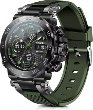 Quartz Watches,Waterproof,Clock,Glow,Alarm seaman contributor offer glycoprotein nestle Clock Multi-Function Analog & Digital Watches for Men,Big Face Easy to Read,Comfortable Silicone Strap,for Training,Hiking Men's Outdoor Sports 