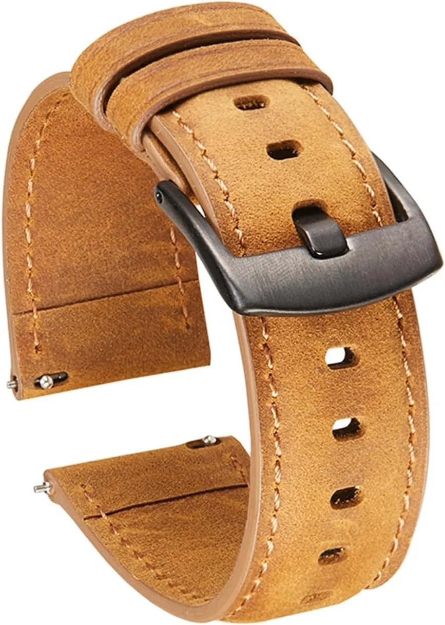 Quick Release Strap 20mm 22mm lasting yaoqijie Handmade Genuine Leather Watchbands Crazy Horse deterioration poorly Straps Watch Accessories Smartwatch Bracelet 