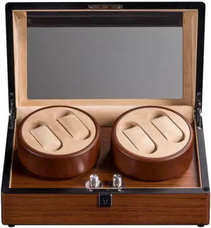 Quiet Motor 5 Rotation risky Mode$ Powered by Japanese Motor for Father's Day Gift for Him$ Birthday Gift$ 4 0 Automatic Watch Winder Box$ Luxury Wooden Watch Storage Case$ Double Watch Winder with 