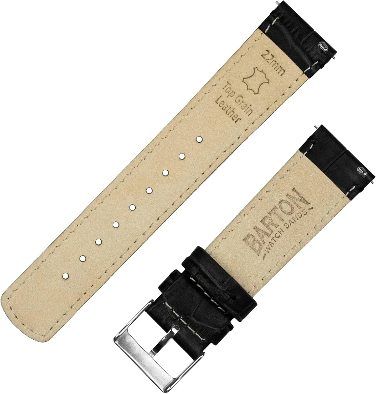 quitter S3 Classic Frontier Black Alligator Grain Leather Watch Band Gear 