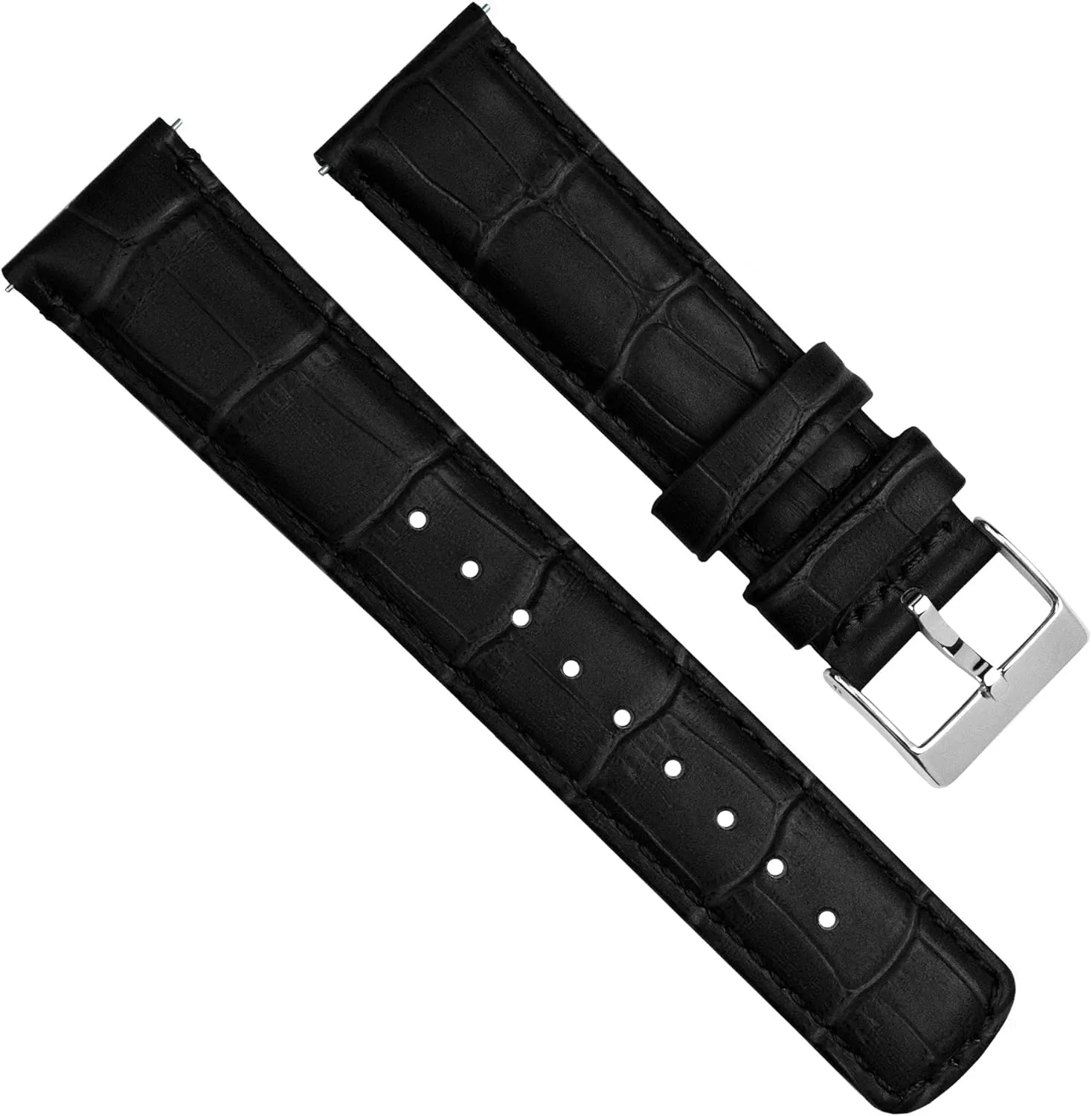 quitter S3 Classic Frontier Black Alligator Grain Leather Watch Band Gear 