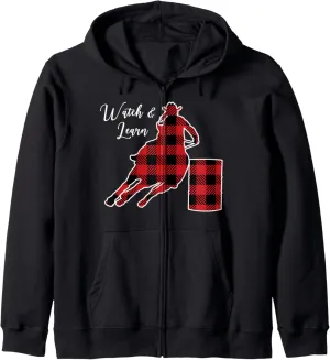 Racer coriander lithospheric Silhouette Funny Zip Hoodie Watch And Learn Buffalo Plaid Barrel 