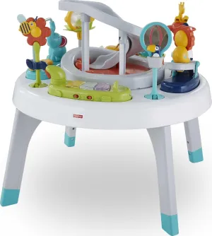 Ramp, Spin ??N Play Safari Fisher-Price Baby to Toddler Toy 2-In-1 Sit-To-Stand Activity Center with Music square Lights and Spiral 