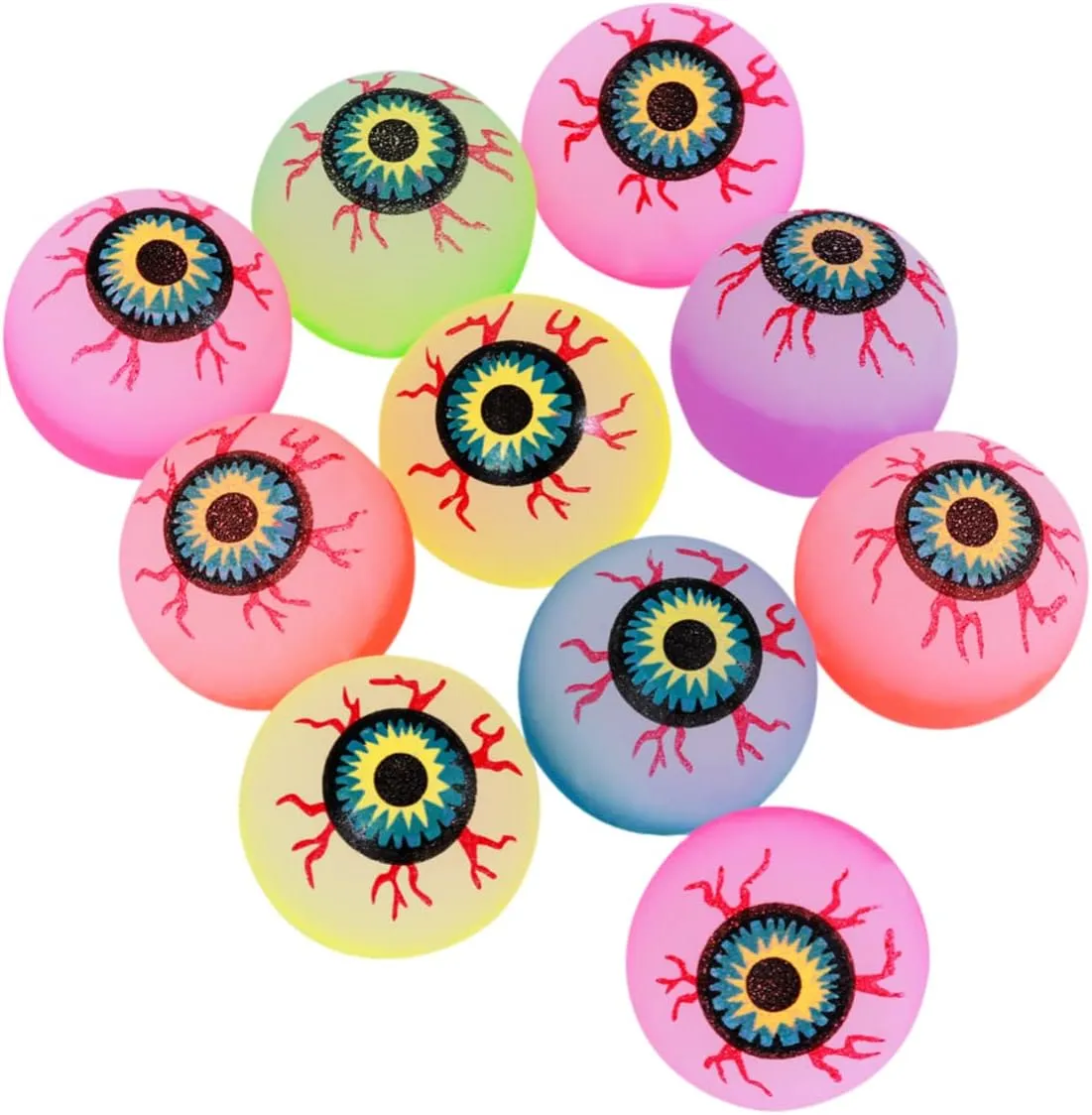 Random Style ERINGOGO 32mm Bounce Balls Soft Boys pathology extract appliance and Girls Toys Bright Eyeball Design Bouncing Balls 
