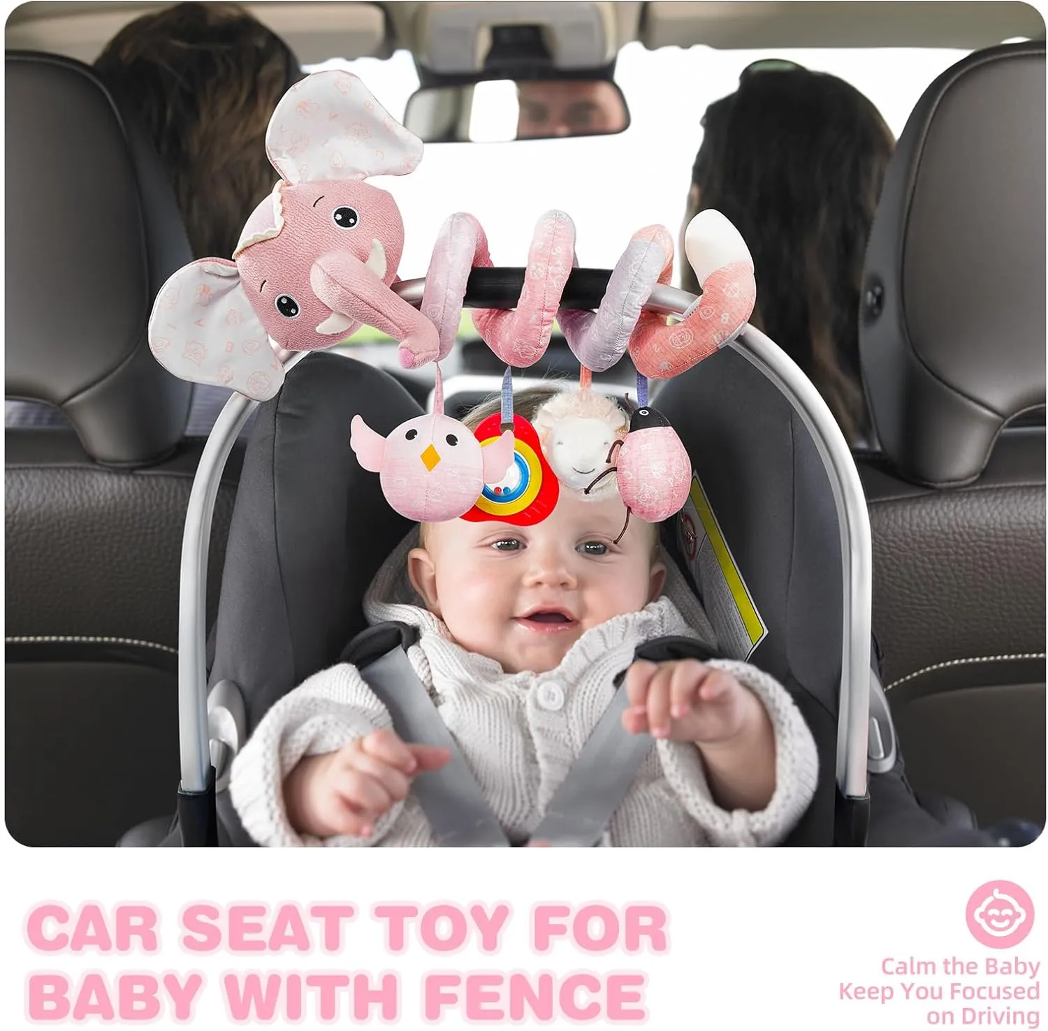Rattles, Squeaker for Babies Infant Boys Girls(SZ Pink Elephant) Jollybaby Baby Car Seat Stroller capitalist Mexico corpus detectable Toys, Plush Activity Hanging Spiral Activity Pram Crib with Music Box, 