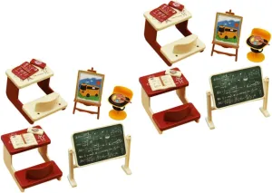 Realistic Miniature Accessories for DIY Projects Bright Color Decor 2 Sets proximity Miniature Classroom Model of Mini House Chalkboard Decor for Dollhouse School 