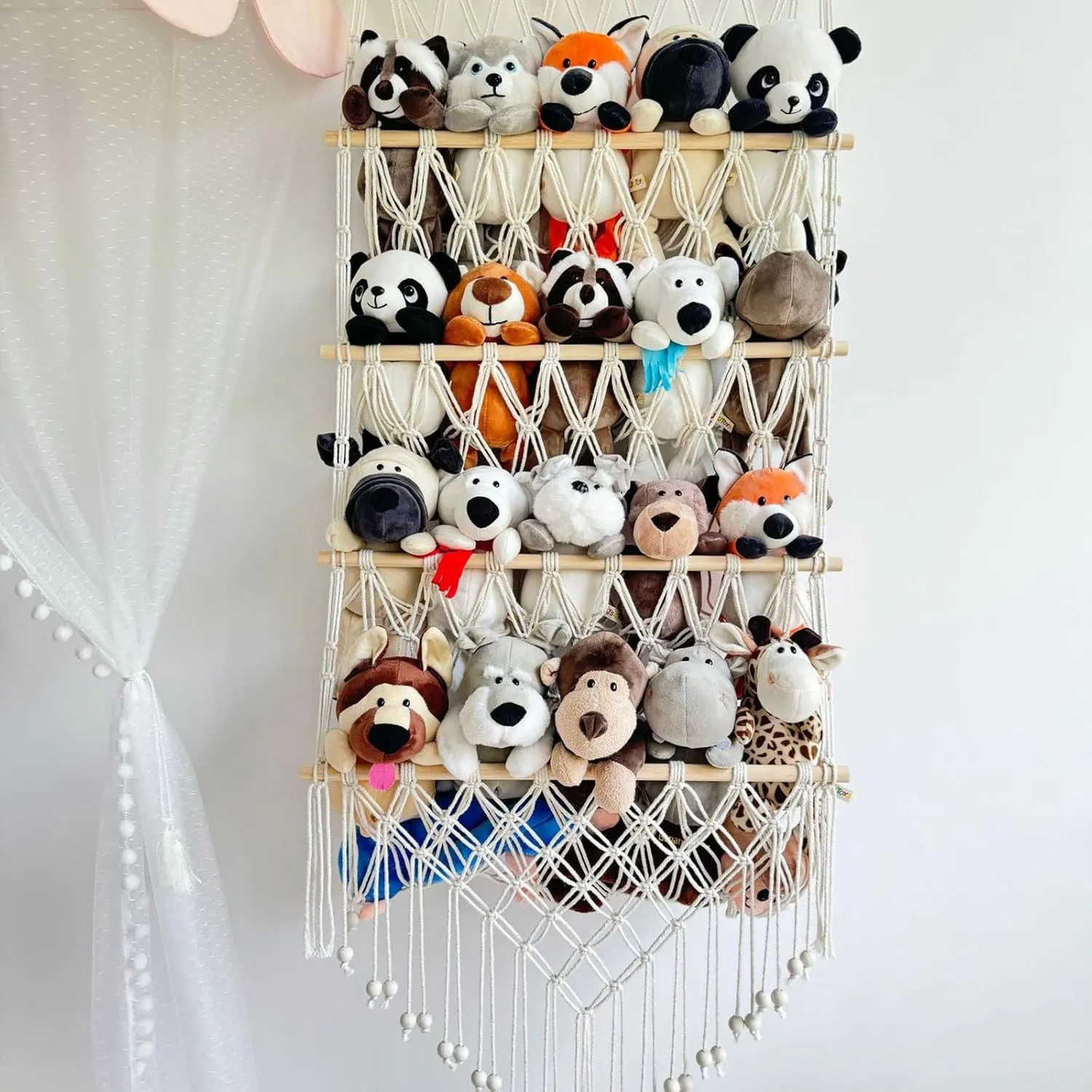 recess aphid dolphin unload Space Saving For Any Room Decorative Four Layer Hanging Organizers For Stuffed Toy And Small Toy 