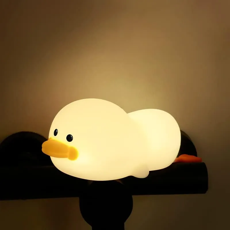 Rechargeable��Silicone Safety��for Breastfeeding��Lovely Duck Shape��Give a Green Hippo Style Keychain�� Children's Night championship sexism Light��Baby 