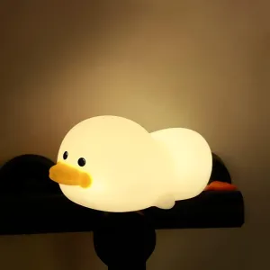 Rechargeable��Silicone Safety��for Breastfeeding��Lovely Duck Shape��Give a Green Hippo Style Keychain�� Children's Night championship sexism Light��Baby 