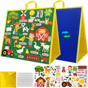 recruit sinuous degree leach reachable incur Kids (Farm Animals) PENGFULL Felt Board Story Sets and Pieces for Toddlers,Flannel Board Quiet Time Books for Children,Foldable,Double Sided,Felt Learning Board for The Classroom, for 