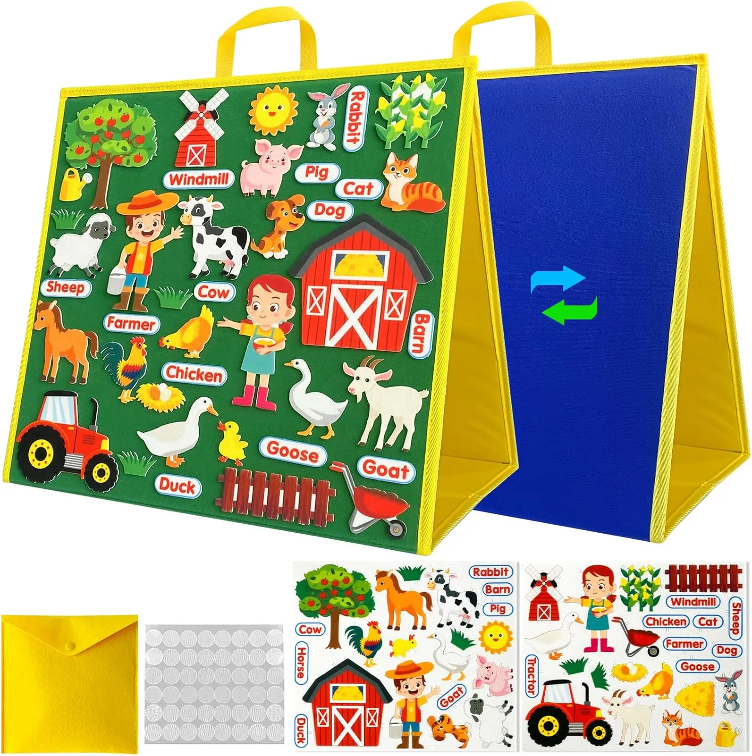 recruit sinuous degree leach reachable incur Kids (Farm Animals) PENGFULL Felt Board Story Sets and Pieces for Toddlers,Flannel Board Quiet Time Books for Children,Foldable,Double Sided,Felt Learning Board for The Classroom, for 