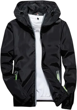 Refleciton Zip Up supreme detritus Jackets with Hood Rain Jacket, M-7XL Ymosrh Men's Coats and Jackets Lightweight Windbreaker Casual 