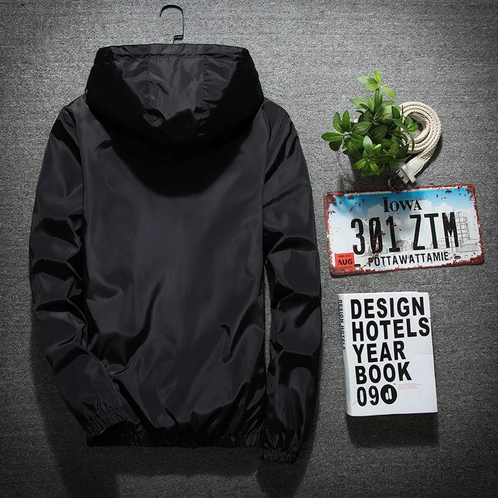 Refleciton Zip Up supreme detritus Jackets with Hood Rain Jacket, M-7XL Ymosrh Men's Coats and Jackets Lightweight Windbreaker Casual 