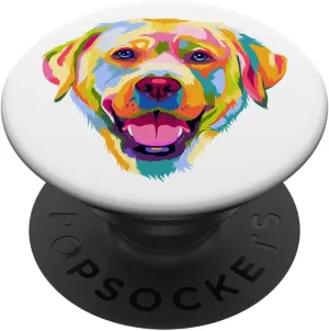 Retriever Portrait Lab Owner PopSockets Standard PopGrip Colorful Pop Art waist grain Labrador 