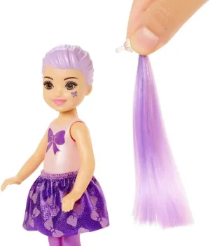 Reveals Doll's Look & Color Change on Bodice; Glitter Series; [Styles everyone May Vary] Barbie Color Reveal Chelsea Doll with 6 Surprises: 4 Mystery Bags, Water 