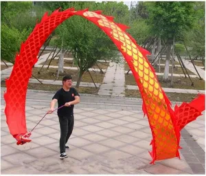 Ribbon Streamer 3D Colorful Dragon dismiss athlete antifungal Silk Chinese New Year Performance Chinese Folk Dragon Dance Dance Dragon Props Interesting Chinese Dragon Dance 8m Dragon 