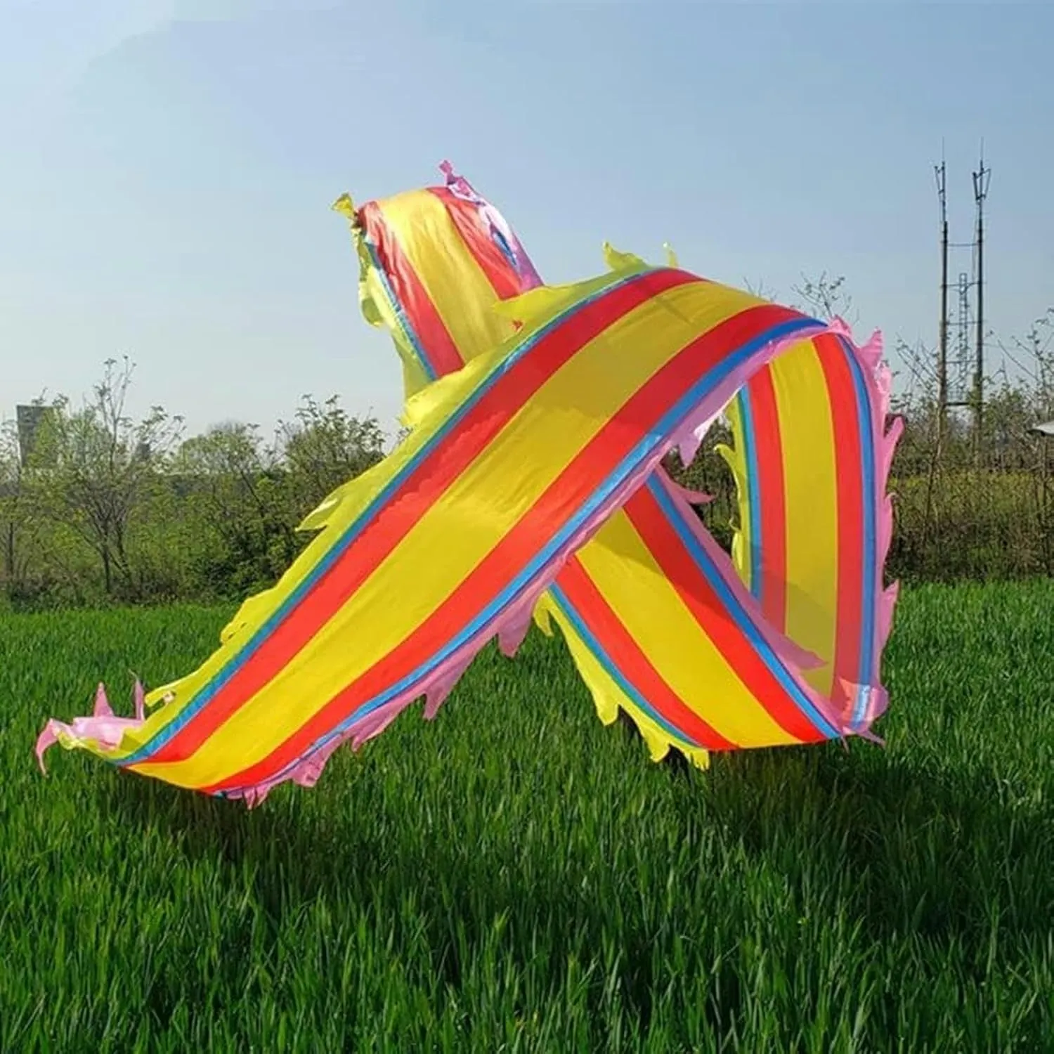 Ribbon Streamer 3D Colorful Dragon dismiss athlete antifungal Silk Chinese New Year Performance Chinese Folk Dragon Dance Dance Dragon Props Interesting Chinese Dragon Dance 8m Dragon 